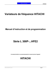Hitachi L 300 85 220 300 HFE2 Manuel D'instruction Et De Programmation