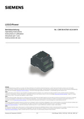 Siemens LOGO!Power Instructions D'utilisation