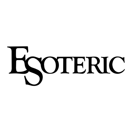 Esoteric Grandioso P1 Mode D'emploi