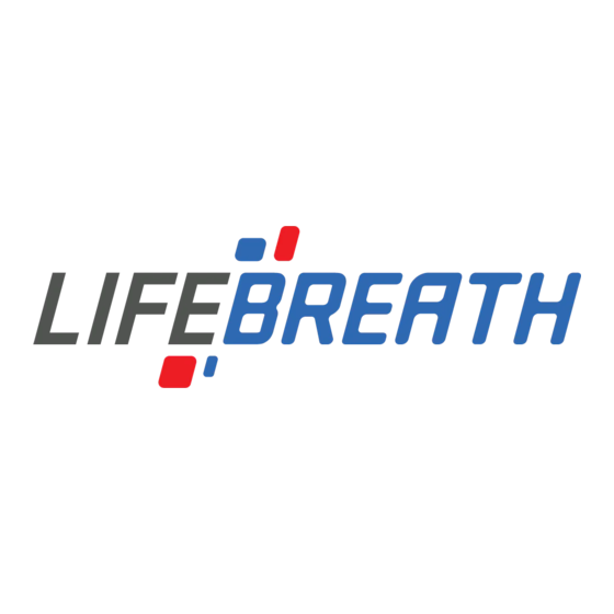Lifebreath 330 ERV Manuel D'installation Et D'utilisation