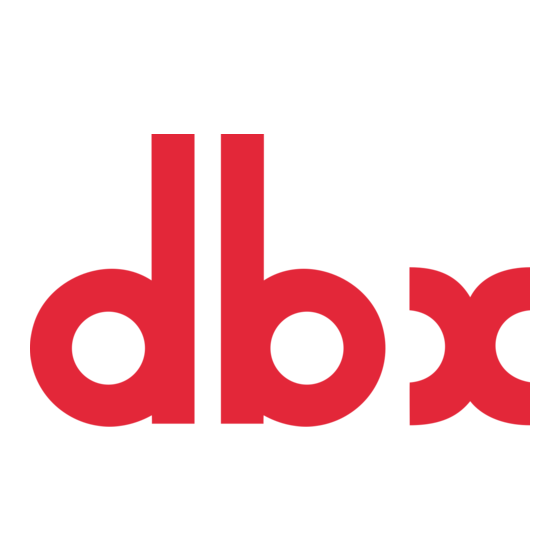 dbx 20 Série Mode D'emploi