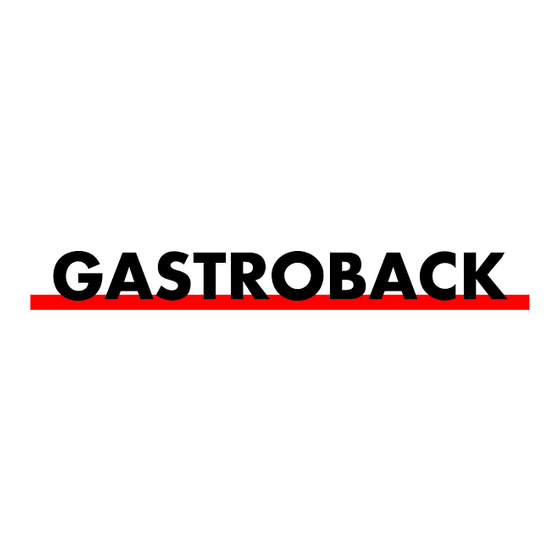 Gastroback 46600 Mode D'emploi