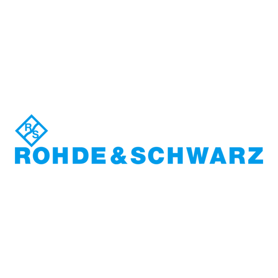 Rohde & Schwarz NRT Manuel D'utilisation