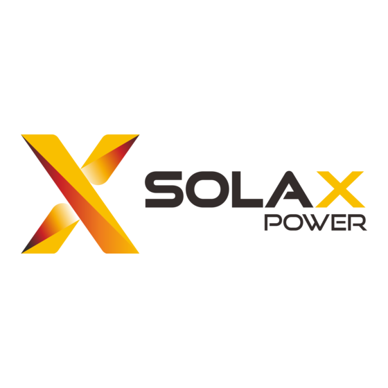 SolaX Power X1 Série Manuel D'utilisation