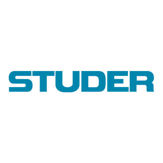 Studer COMPACT-C 1600-12 Manuel D'utilisation Et De Montage