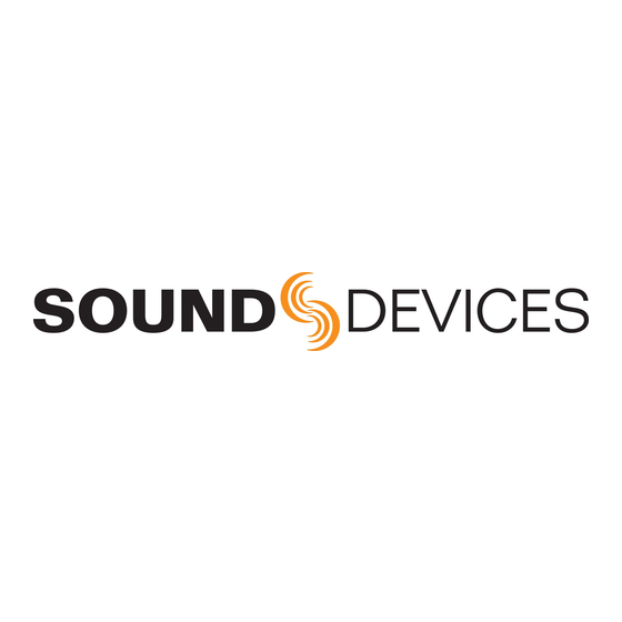 Sound Devices MP-1 Guide De L'utilisateur