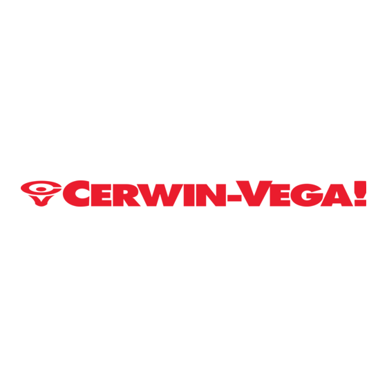 Cerwin-Vega Vision VIS-153 Guide Du Propriétaire