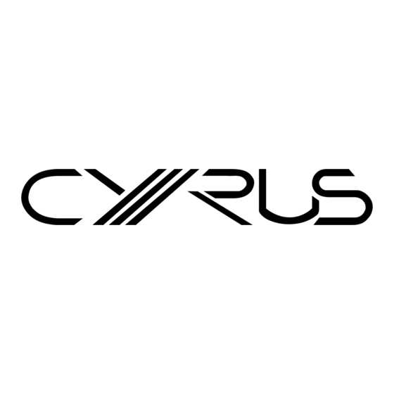 Cyrus SE Série Manuel D'utilisation