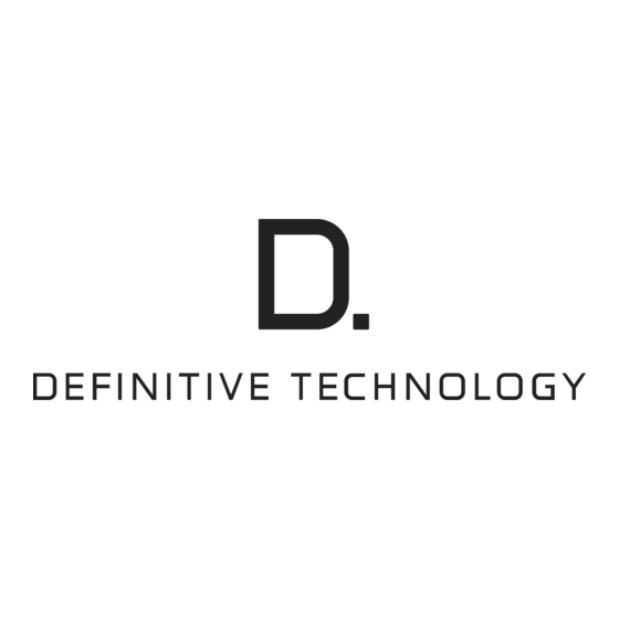 Definitive Technology SoloCinema Studio Manuel D'utilisation