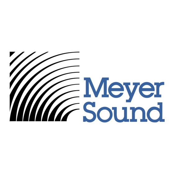 Meyer Sound INDUSTRIAL Serie Mode D'emploi