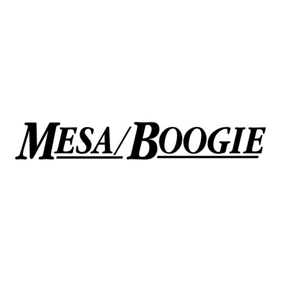 Mesa/Boogie SINGLE RECTIFIER Solo 50 2 Série Mode D'emploi