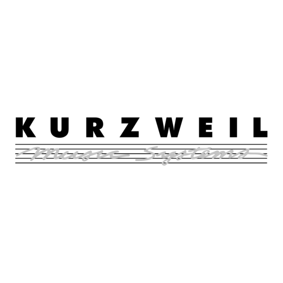 Kurzweil PC4 Guide De Démarrage