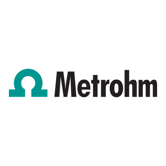 Metrohm 774 Mode D'emploi Abrégé