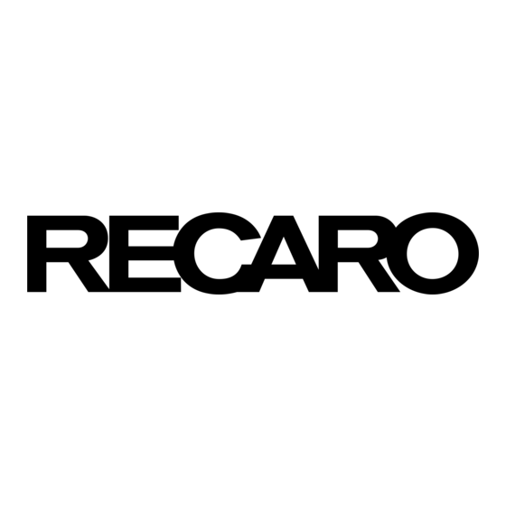 RECARO EXO Notice D'utilisation