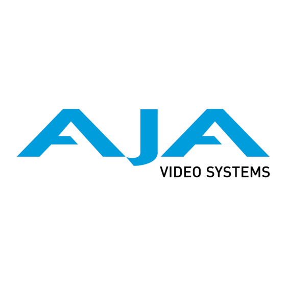 AJA R Serie Guide D'installation Et D'utilisation