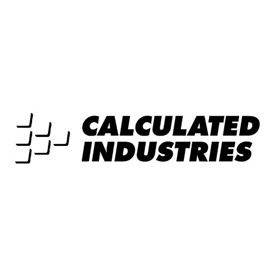 Calculated Industries ProjectCalc Plus MX Manuel D'utilisation