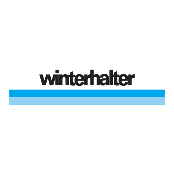Winterhalter PT Serie Traduction De La Notice D'utilisation Originale