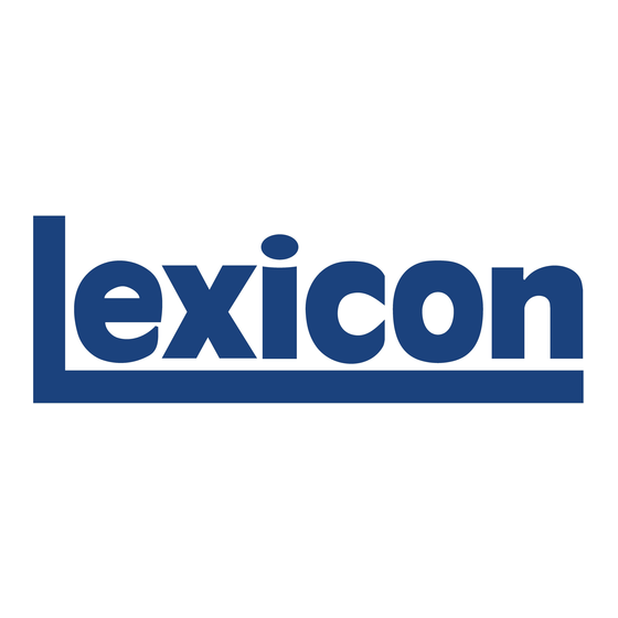 Lexicon PCM92 Mode D'emploi