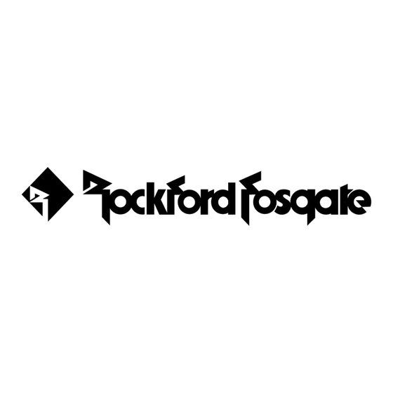 Rockford Fosgate Prime Serie Mode D'emploi