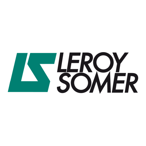 Leroy Somer CONVERSTAT Installation Et Maintenance