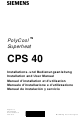 Siemens PolyCool Superheat - CPS40 Manuel D'installation Et D'utilisation
