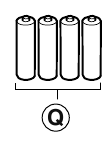 Quatre piles alcalines &laquo; AAA &raquo; (LR03)