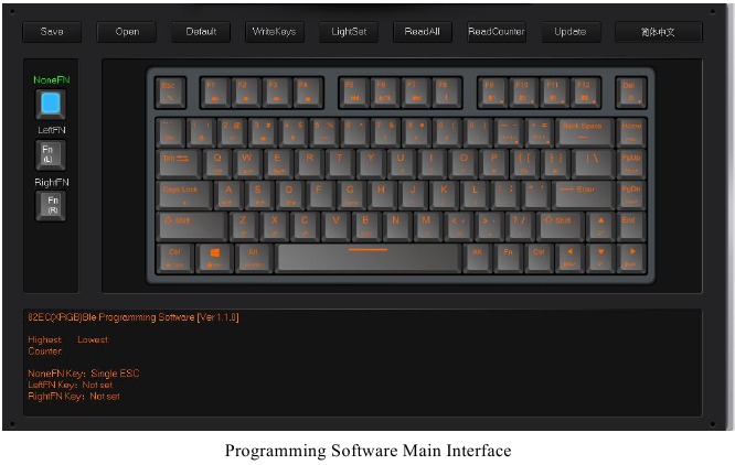 Interface principale du logiciel de programmation