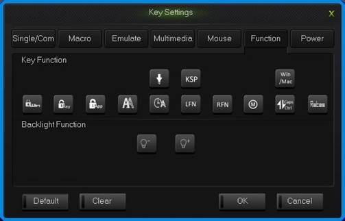 Interface de la touche de fonction