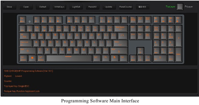 Interface principale du logiciel de programmation