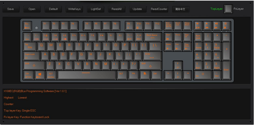 Interface principale du logiciel de programmation