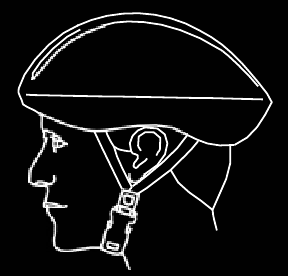 Ajustement correct du casque, couvrant le front