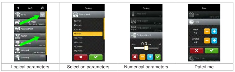 Exemples de r&eacute;glage de param&egrave;tres
