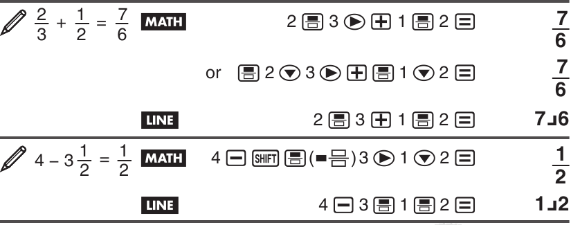 Calculs de base - Exemple 1 - Fractions