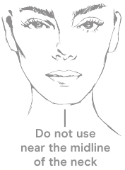 Illustration du cou avec la zone de la thyro&iuml;de &agrave; &eacute;viter