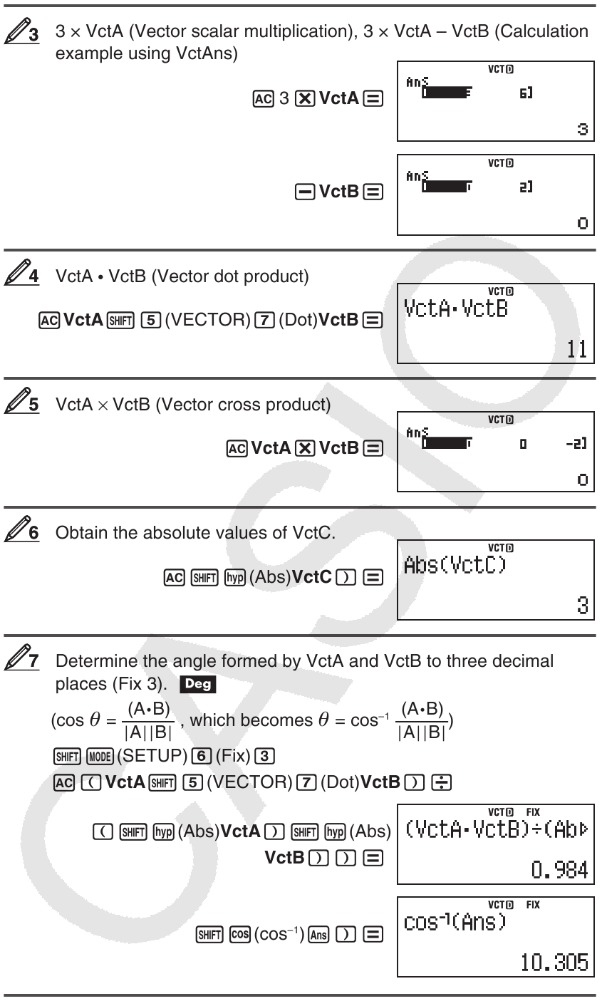 Exemples de calculs vectoriels