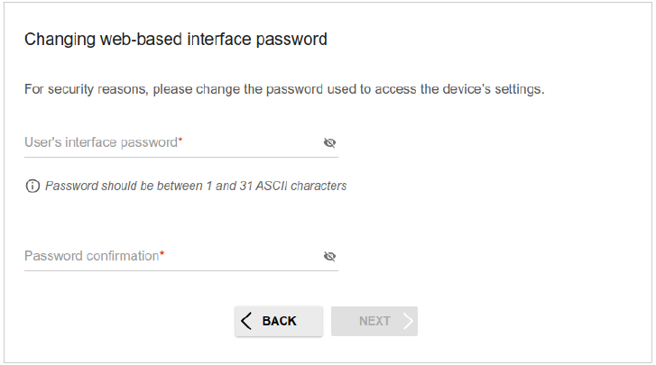 Modification du mot de passe de l'interface web