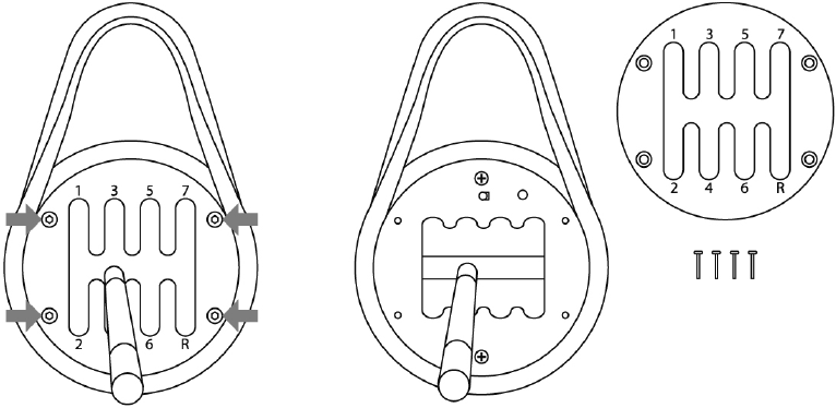 COMMUTATION - PLAQUE DE GRILLE 'H-PATTERN (7+1)' - &Eacute;tape 1