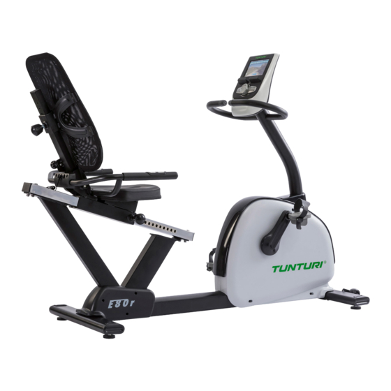 Tunturi E-80R Recumbent Bike Manuels