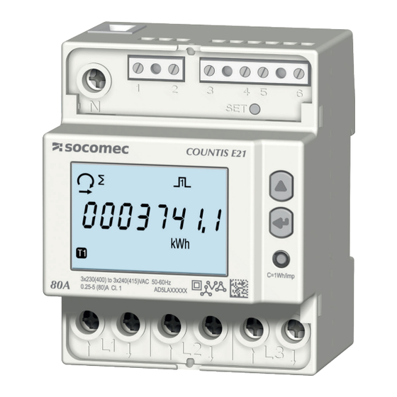 socomec COUNTIS E21 Notice D'utilisation