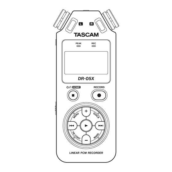 Teac TASCAM DR-05X Mode D'emploi