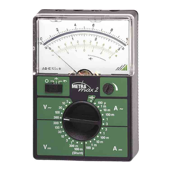 Gossen MetraWatt METRAmax 2 Mode D'emploi