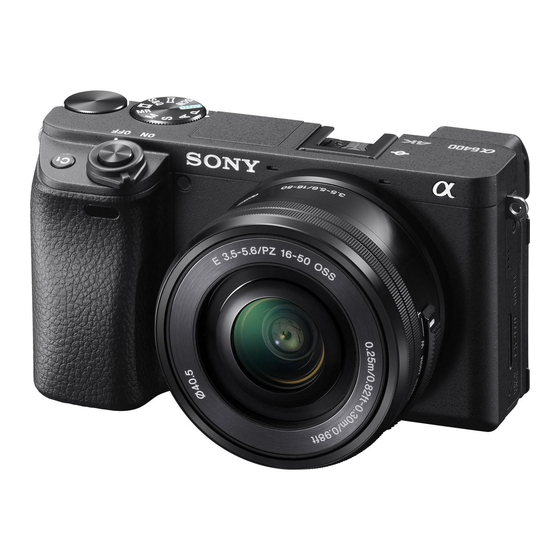 Sony a6400 Guide De Démarrage