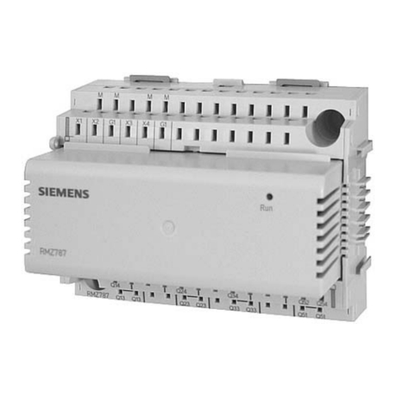 Siemens Synco 700 RMZ787 Fiche Technique