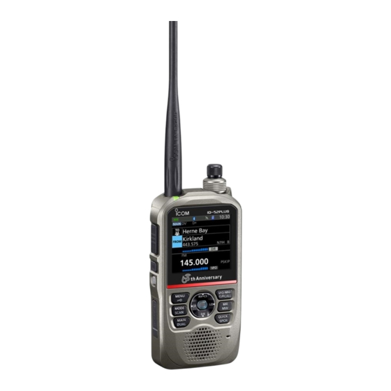 Icom ID-52A PLUS Notice De Base