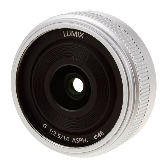 Panasonic Lumix AF 14mm f/2,5 II Mode D'emploi