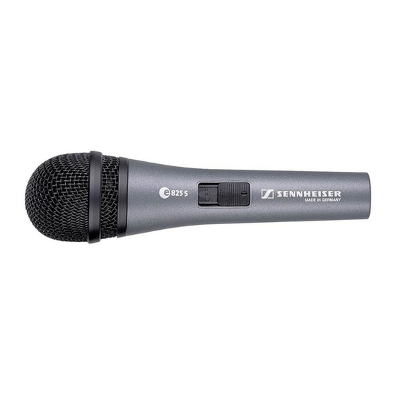 Sennheiser evolution e825 S Manuel D'utilisation