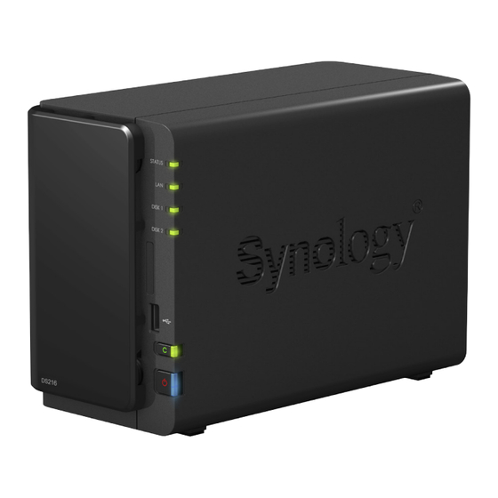 Synology DiskStation DS216 Guide D'installation Rapide