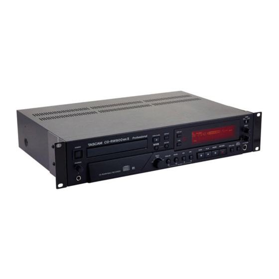 Tascam CD-RW900 MK II Mode D'emploi