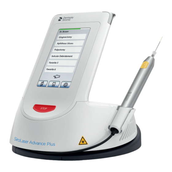 Dentsply Sirona SiroLaser Advance Plus Notice D'utilisation