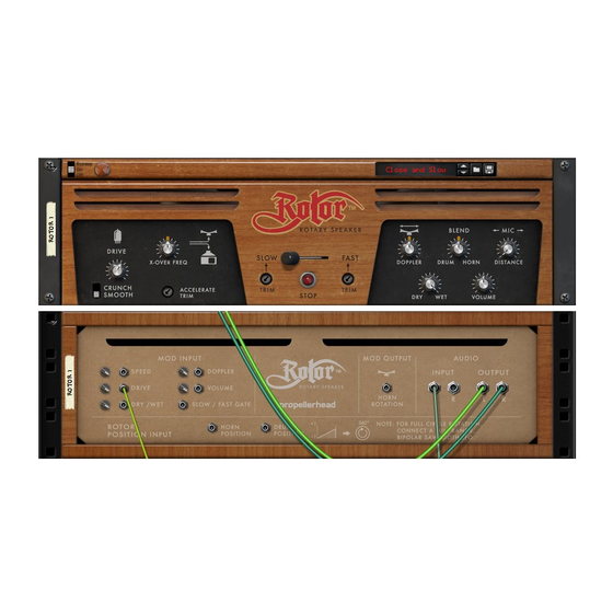Propellerhead Rotor Mode D'emploi